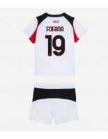 AC Milan Youssouf Fofana #19 Vieraspaita Lasten 2025-26 Lyhythihainen (+ shortsit)